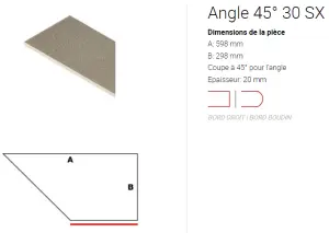 ANGLE 45 30 SX BORD DROIT HAVANA